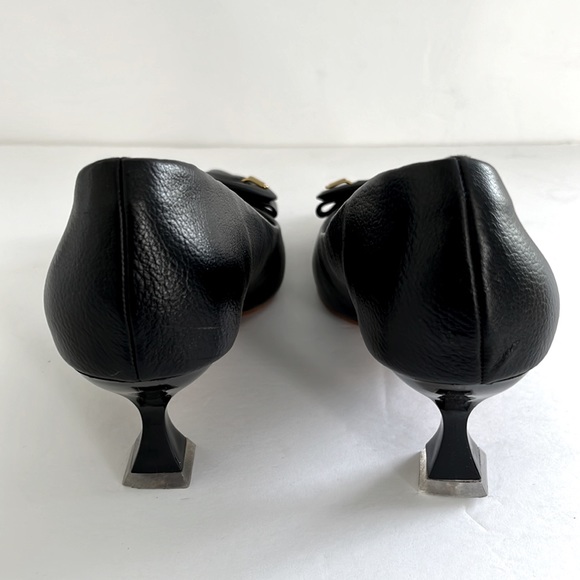 C Paravano Shoes Women C Buckled Pumps Black Slip On Heels Size 36 fit 5.5US - Picture 4 of 11